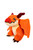 orange dragon plush sitting against a white background