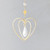 2 gold heart rings with a teardrop shaped crystal in the middle
