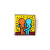 Square pin, Keith Haring friends art work.
