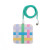 square color block charge, pastel colors grid, braided usb cord.