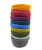 all colors of bowls stacked together