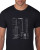 A black t-shirt with the blueprints of the SLS rocket outlined in white