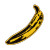 Yellow banana embroidered patch.