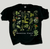 Black crewneck t-shirt featuring illustrations of twenty-two "obnoxious" plants including poison ivy, kudzu, stinging nettle, crabgrass, and deadly nightshade. Text reading "Obnoxious Plants" is centered in white on the bottom of the shirt.