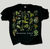 Black crewneck t-shirt featuring illustrations of twenty-two "obnoxious" plants including poison ivy, kudzu, stinging nettle, crabgrass, and deadly nightshade. Text reading "Obnoxious Plants" is centered in white on the bottom of the shirt.