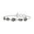 A bracelet featuring five meteorites set in sterling silver