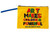 Yellow zippered pouch with colorful text, "Art Makes Children Powerful".