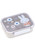 White bento box with a clear lid featuring an image of Miffy with blue, white, and orange flowers.
