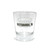 A shot glass with the Science of Speed logo in white as seen from the rear with the words "Pittsburgh, PA"