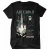 A black t-shirt with artwork of the launch of Artemis II and mission statistics