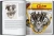 Two facing pages with color photos of motocycle engines
