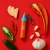 Hot Sauce Lip Balm Keychain with spicy foods