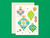 Retro Floral Ornaments Holiday Card