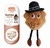 A plush of a caffeine molcule next to its tag
