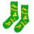 Green socks with yellow bananas on them