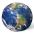 A circular blanket with a photo of the Western Hemisphere