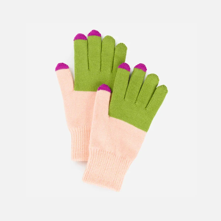 Colorblock Knit Touchscreen Gloves Assorted Colors