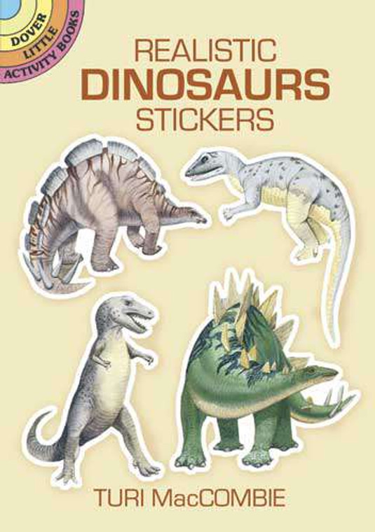 Dinosaur sticker book, 16 assorted dinosaurs.