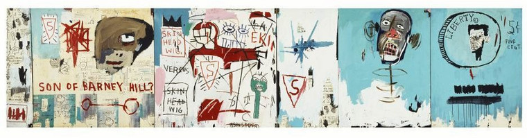 Basquiat rectangular scarf, flat display.