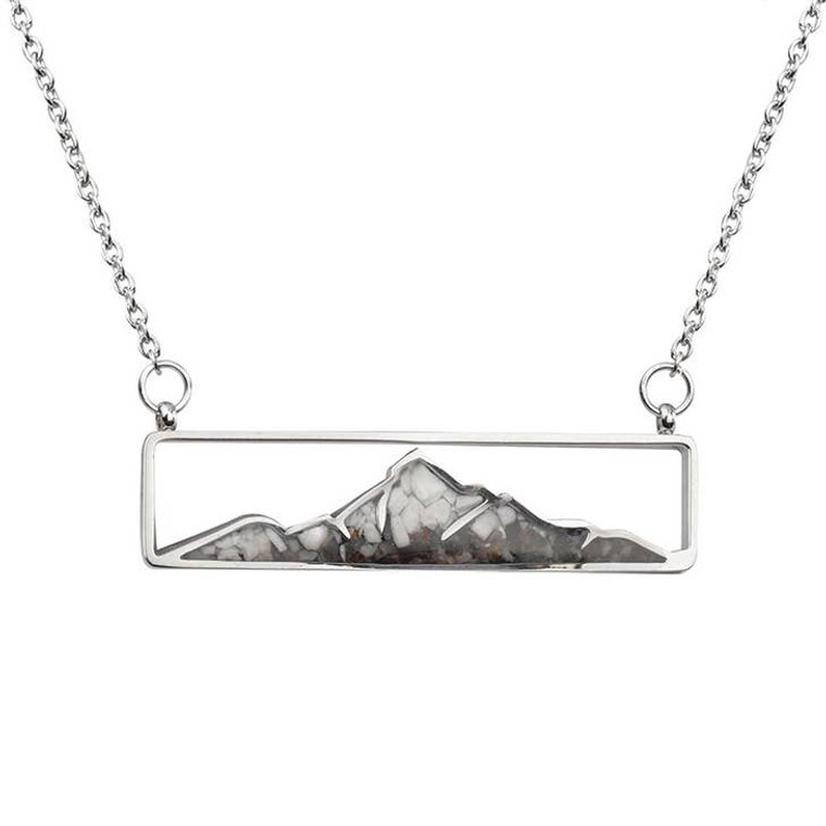 Mountain and earth rectangular necklace