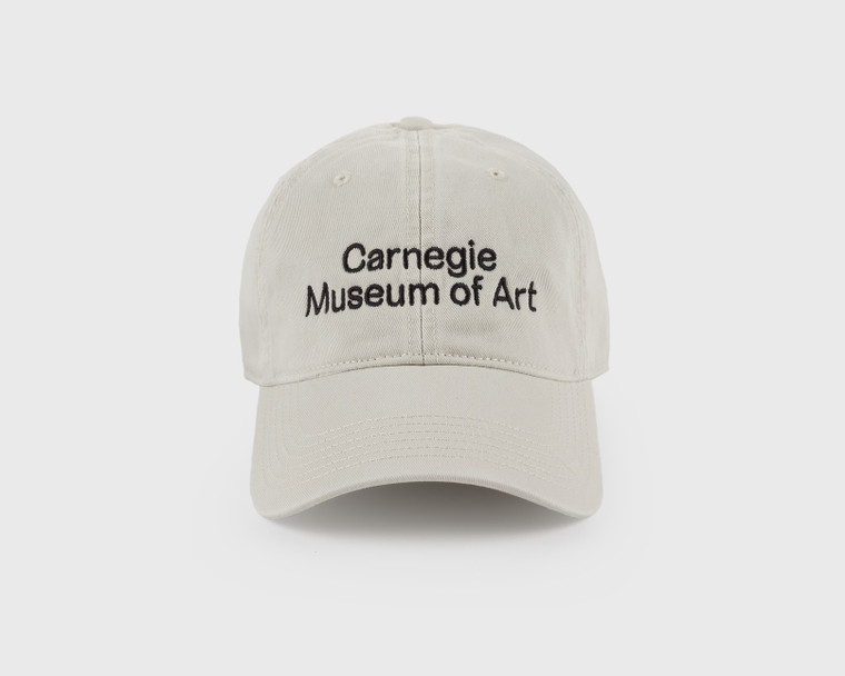 Branded cap, Tan, front view.