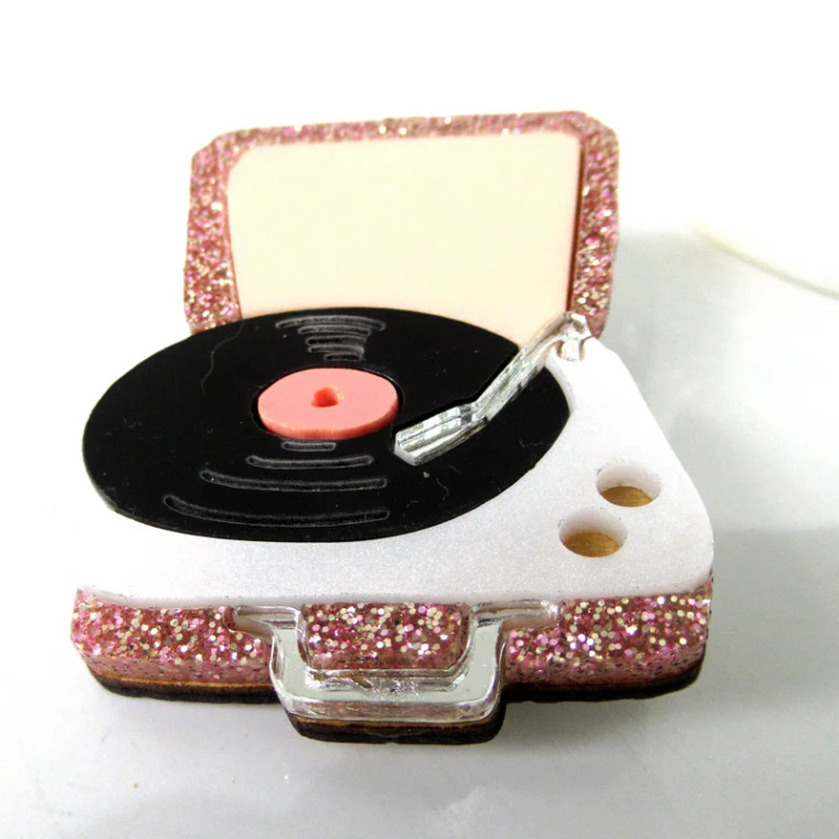 Turntable Acrylic Brooch