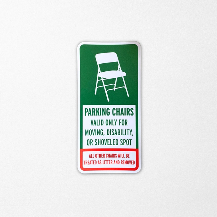 Parking Chair Sign Sticker
