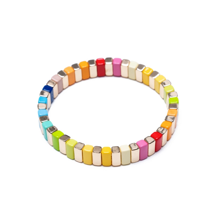 Golden Rainbow Tile Bracelet