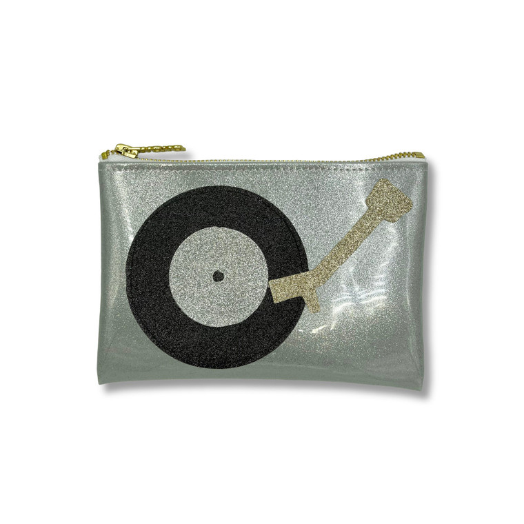 Turntable Glitter Midi Clutch