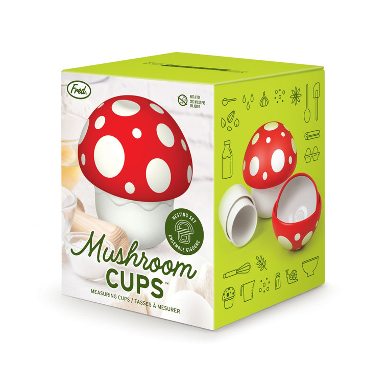 outer packaging showing red/white cap mushroom on the front other sides of the box are green