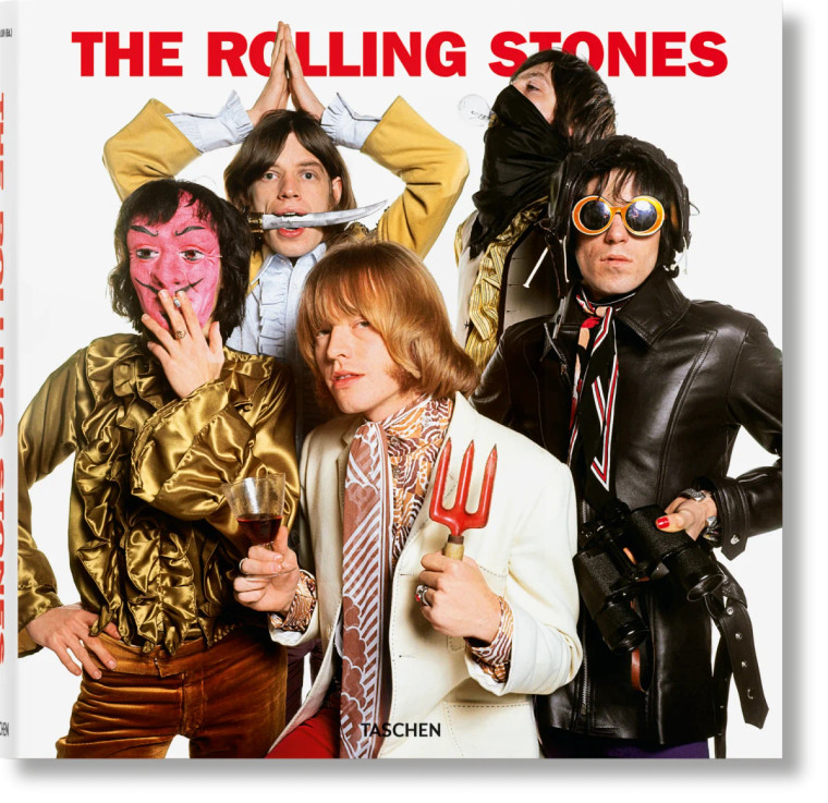 Book cover is a photo of the band The Rolling Stones.