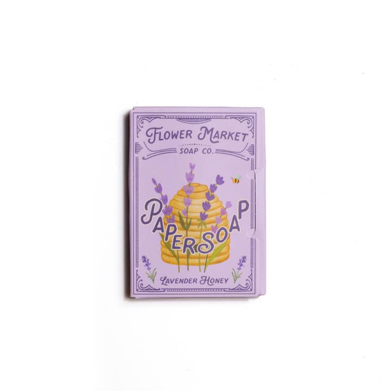 small box with paper soap sheets inside