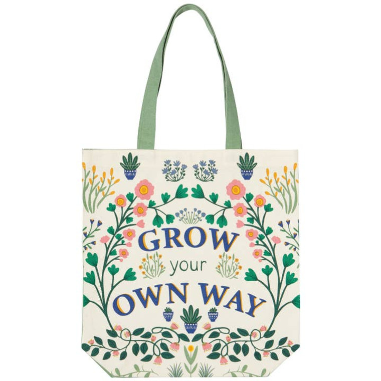 tote bag with grow your own way decoration