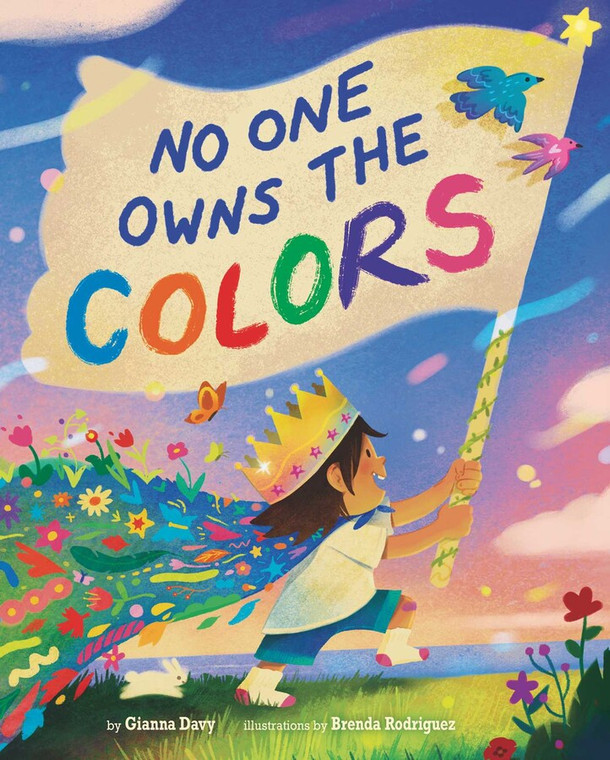 illustration of a child holding a flag with the title, "no one owns the colors",