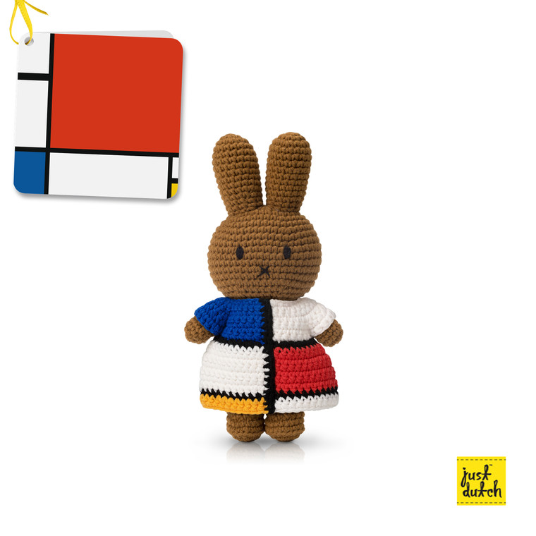 Melanie solo, wearing a Mondrian inspired dress.