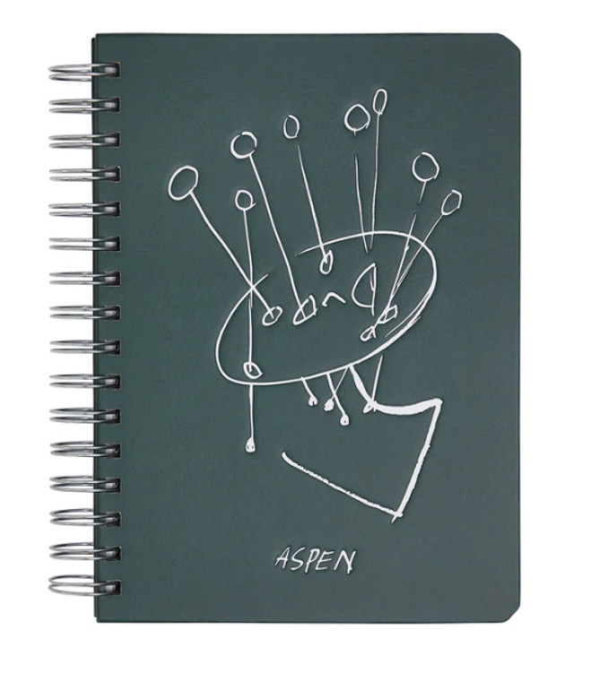 Spiral notebook cover featuring Calder's sketches.