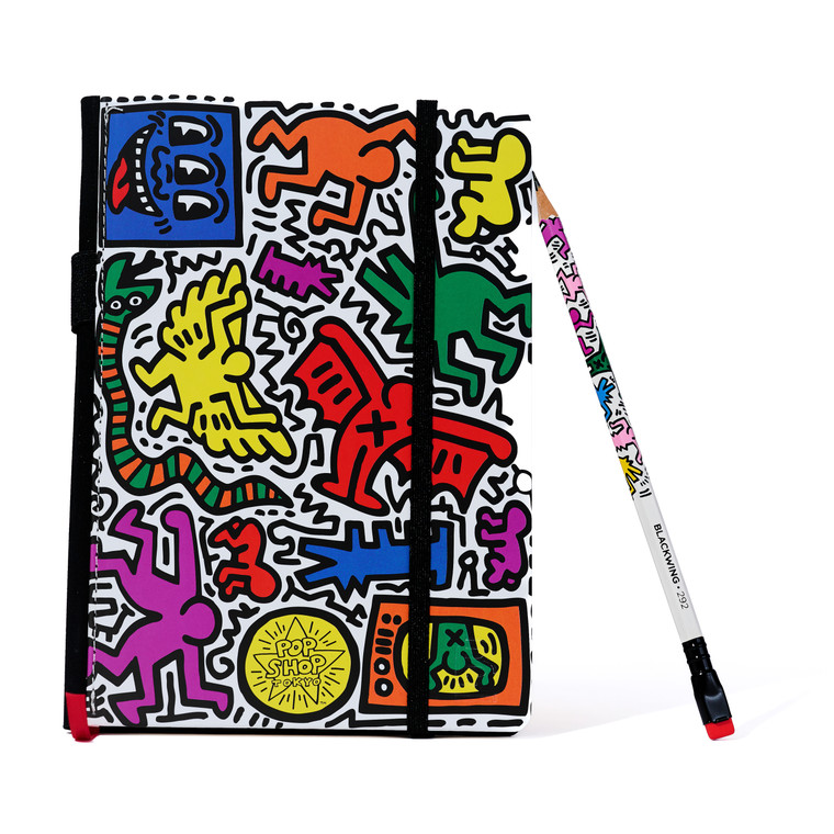 Keith Haring notebook , Tokyo Pop cover and pencil.