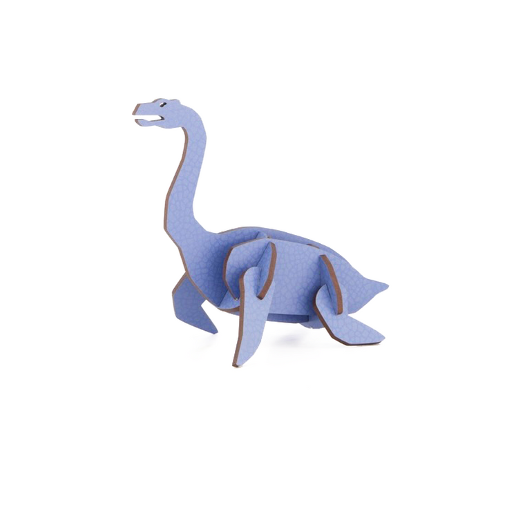 blue 3d wood puzzle plesiosaur put together