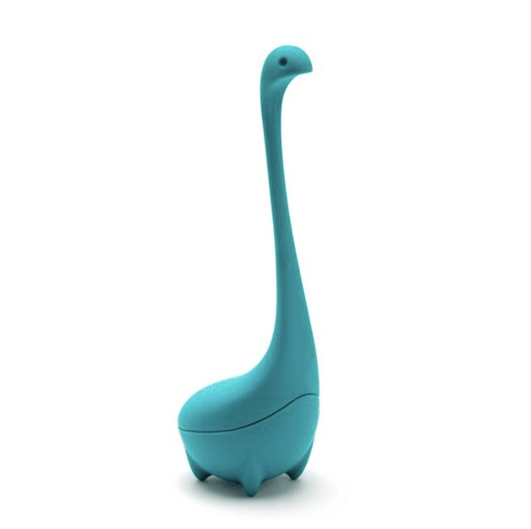 blue long neck dinosaur tea infuser