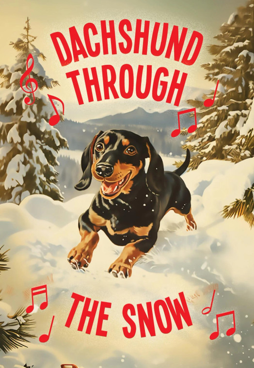Dachshund Through The Snow Card