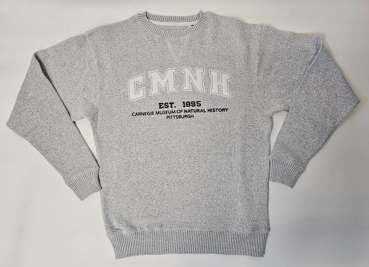 Crew neck sweatshirt with CMNH written across the chest