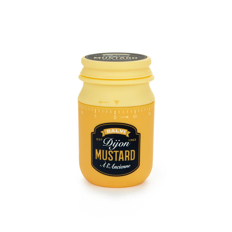 Jar shaped Dijon mustard condiment timer.