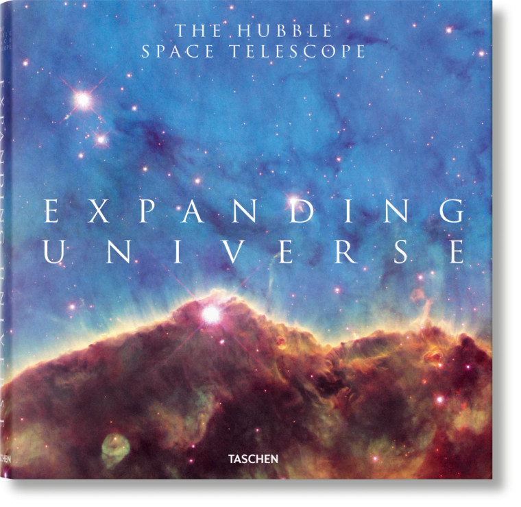 A book cover with a photo of a nebula taken by the Hubble Space Telescope