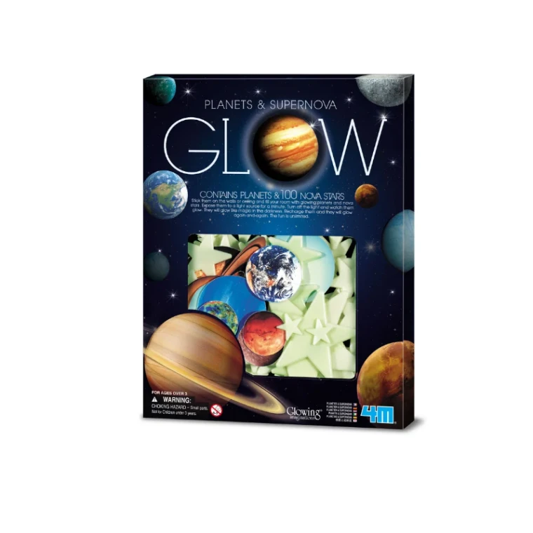 A box of stick on glow-in-the-dark stars and planets