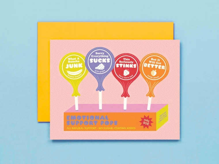 Emotional Support Pops Sympathy Card