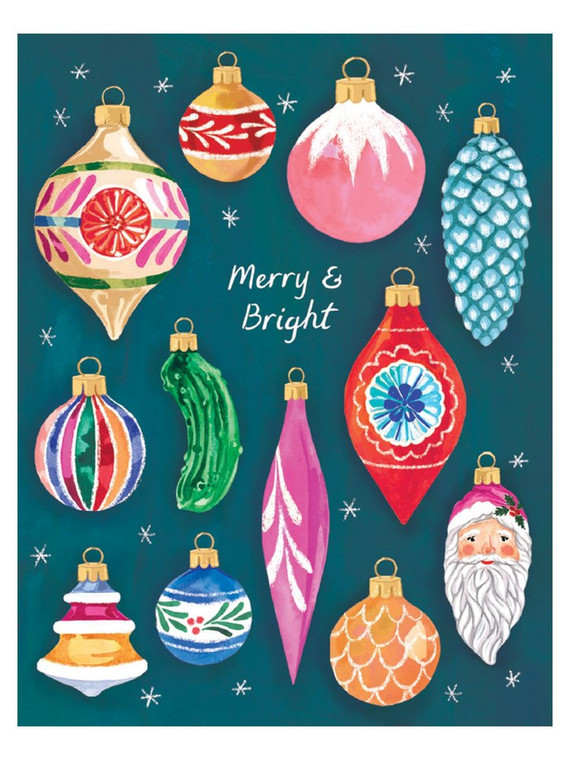 Vintage Ornaments Christmas Notecard Box