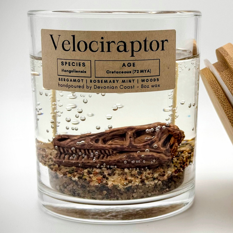 Dinosaur Gel Candle Velociraptor