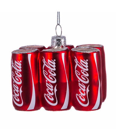 Coca-Cola Glass 6-Pack Can Ornament