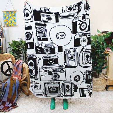 Camera Pattern Print Blanket