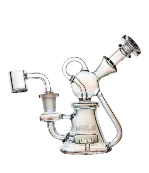 Wulf Mod Glass Mini Dab Rig 14mm With  Quartz Banger - Revo Rainbow